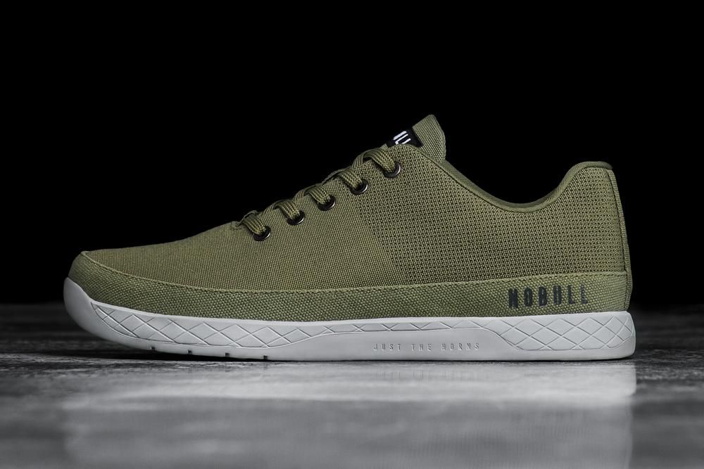 NOBULL Men's Moss Canvas Training Shoes - Army Green - Ireland (3158XERHK)